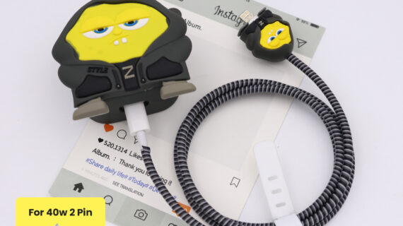 40W 2 Pin Protector - 40W iPhone charger and cable protector set - Black Samurai