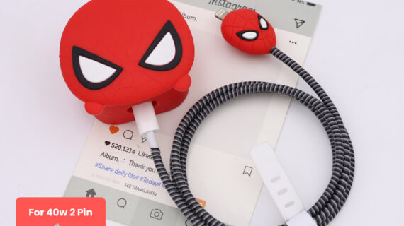 40W 2 Pin Protector - 40W iPhone charger and cable protector set - Spiderman