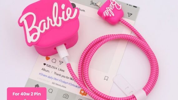 40W 2 Pin Protector - 40W iPhone charger and cable protector set - Barbie
