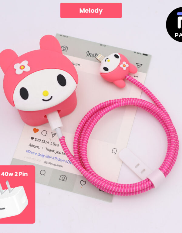 40W 2 Pin Protector - 40W iPhone charger and cable protector set - Melody