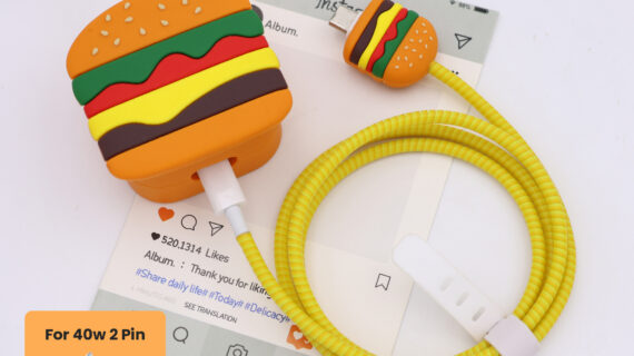 40W 2 Pin Protector - 40W iPhone charger and cable protector set - Hamburger