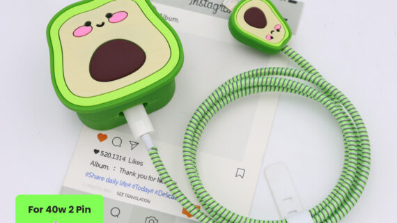40W 2 Pin Protector - 40W iPhone charger and cable protector set - Avocado