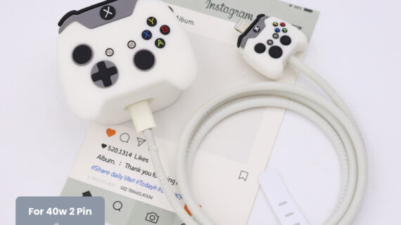 40W 2 Pin Protector - 40W iPhone charger and cable protector set - Xbox Controller White