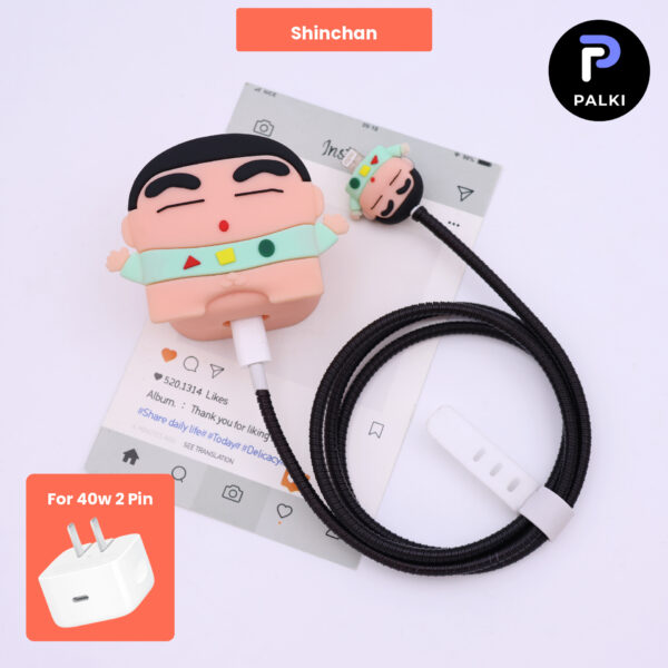 40W 2 Pin Protector - 40W iPhone charger and cable protector set - Shinchan