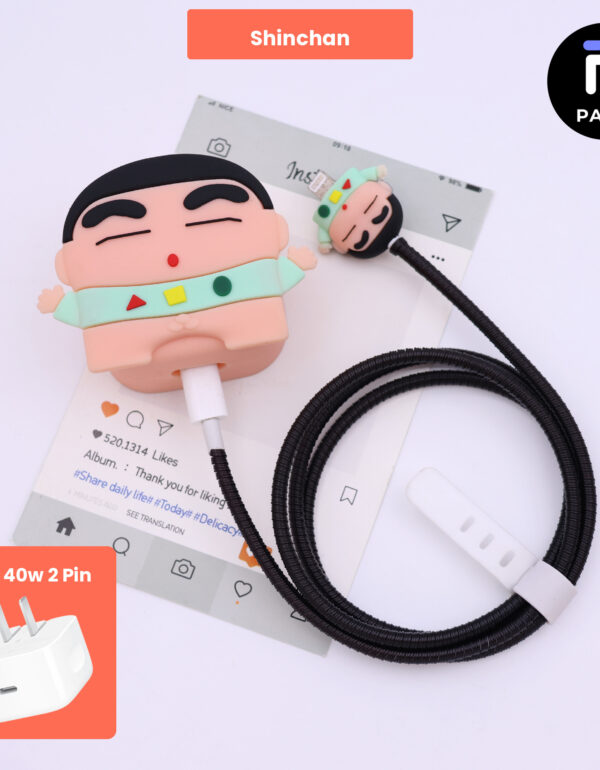 40W 2 Pin Protector - 40W iPhone charger and cable protector set - Shinchan