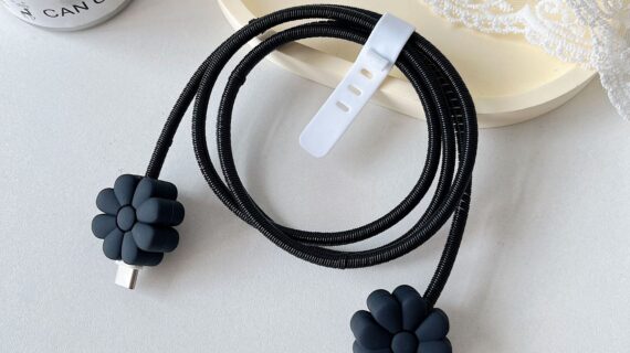Cable Protector Set - Chrysanthemum Black