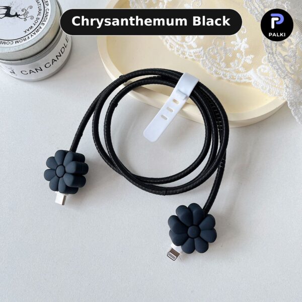 Cable Protector Set - Chrysanthemum Black