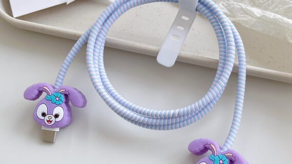 Cable Protector Set - Purple Bunny