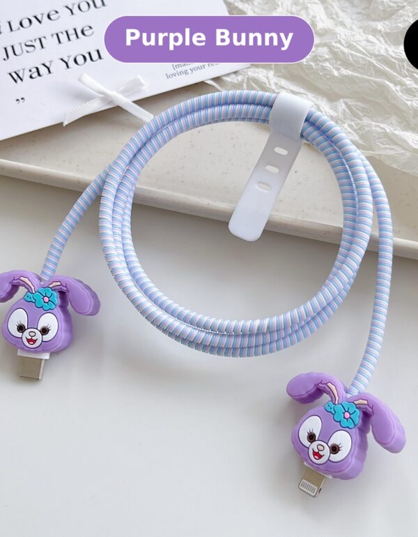 Cable Protector Set - Purple Bunny