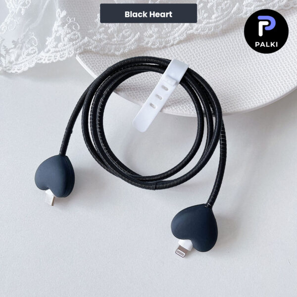 Cable Protector Set - Black Heart