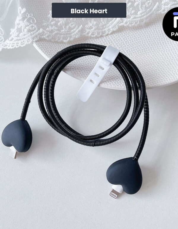 Cable Protector Set - Black Heart