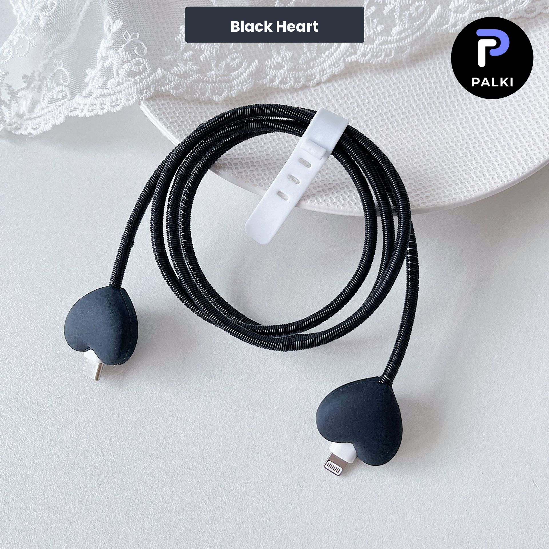 Black Heart Cable Protector Set - Black Heart - Image 1