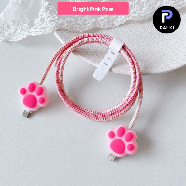 Cable Protector Set - Bright Pink Paw