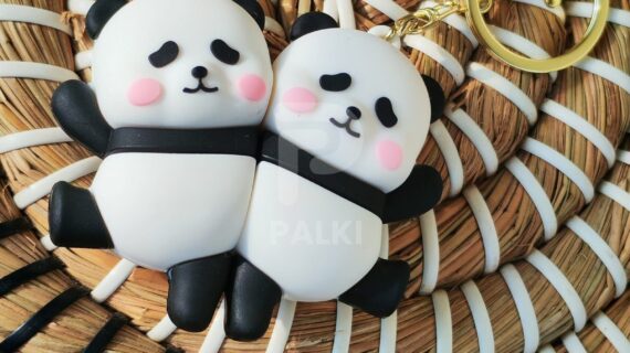 Panda Couple Keychain